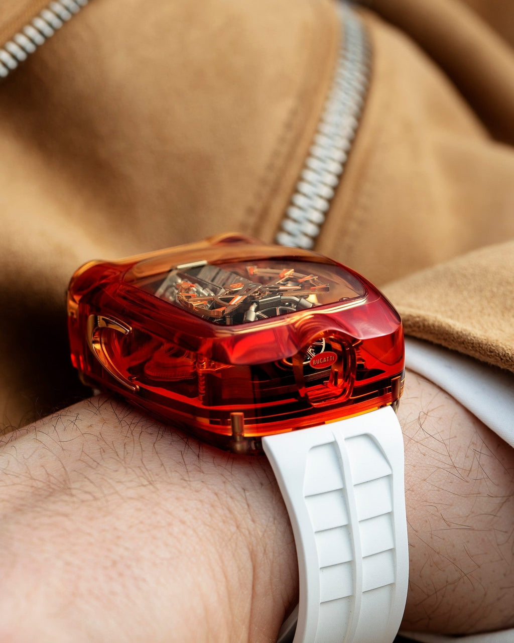 Limited Edition Jacob & Co. Bugatti Chiron Tourbillon Orange Sapphire Crystal watch (I01)