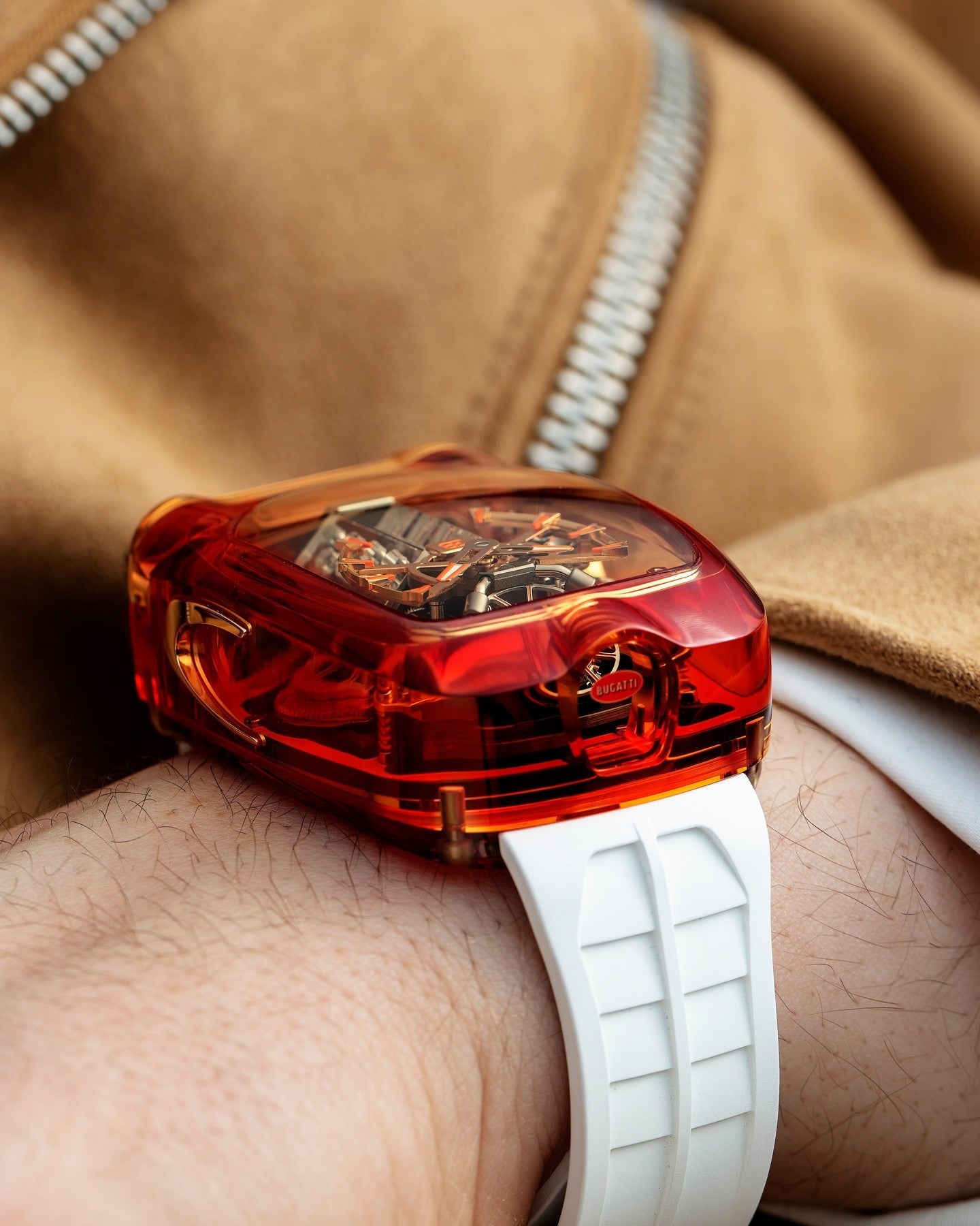 Limited Edition Jacob & Co. Bugatti Chiron Tourbillon Orange Sapphire Crystal watch (I01)