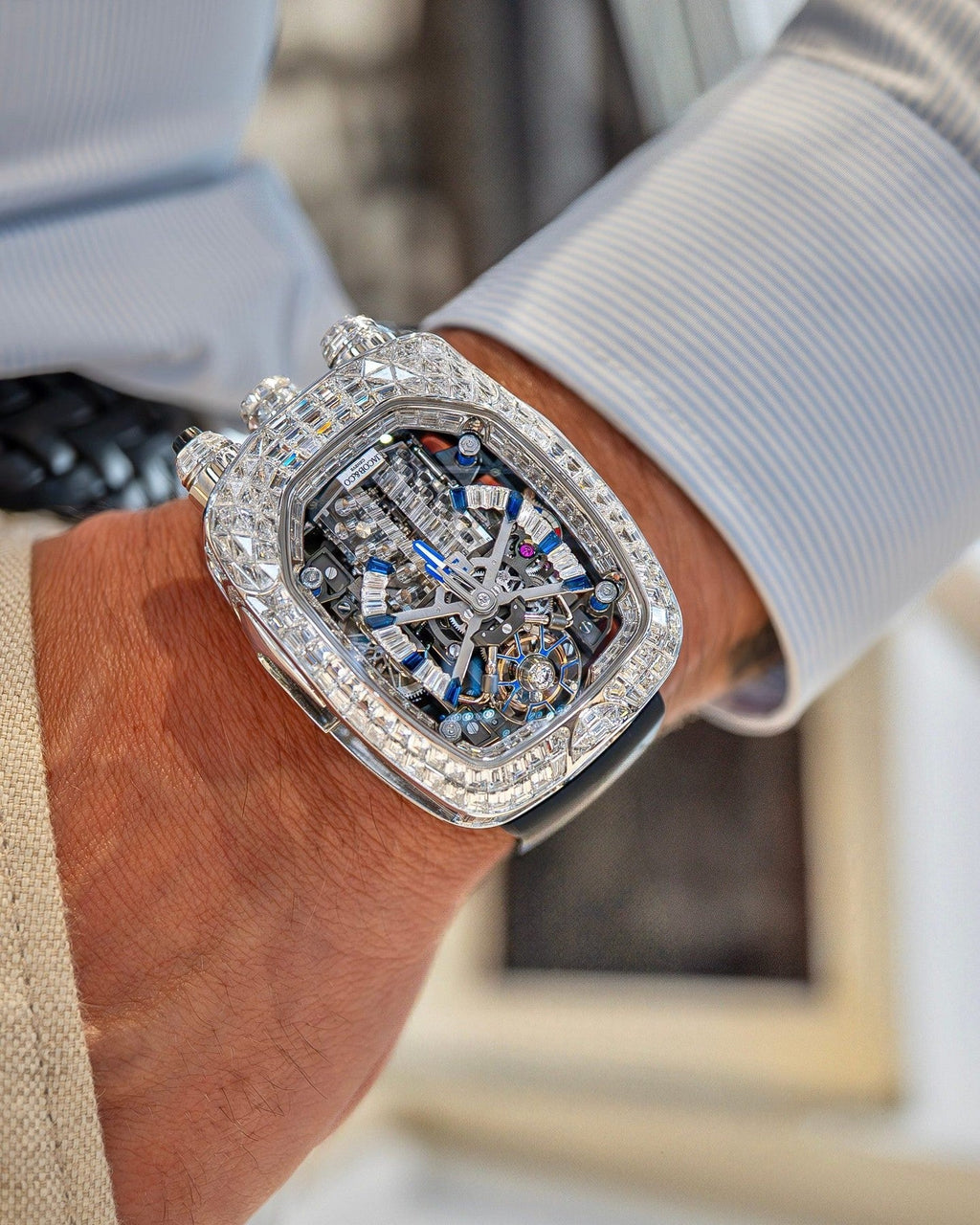 Limited Edition Jacob & Co. Bugatti Chiron Tourbillon Baguette watch (I01)