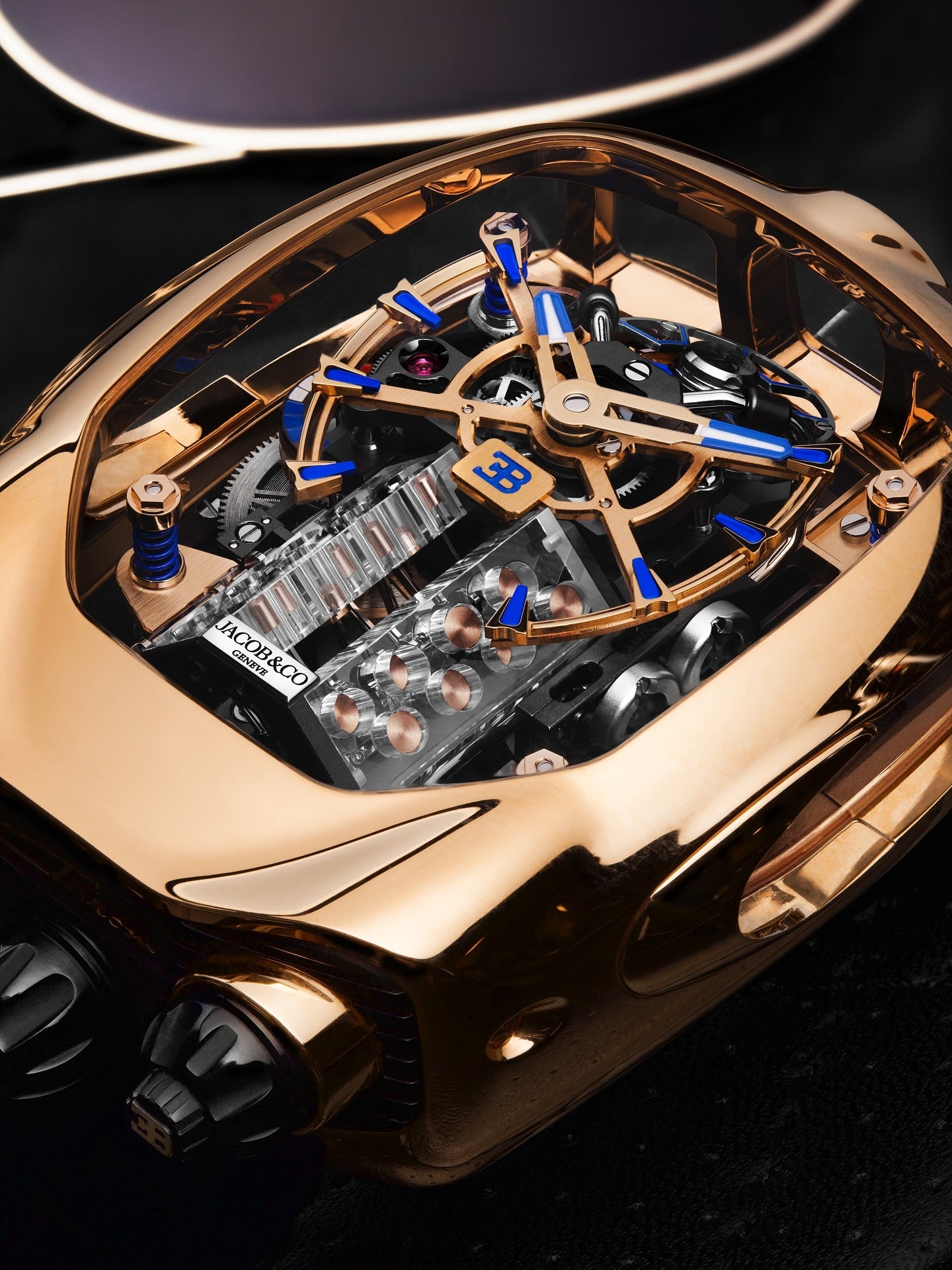 Limited Edition Jacob & Co. Bugatti Chiron Tourbillon timepiece in a rose gold case Watch (I01)