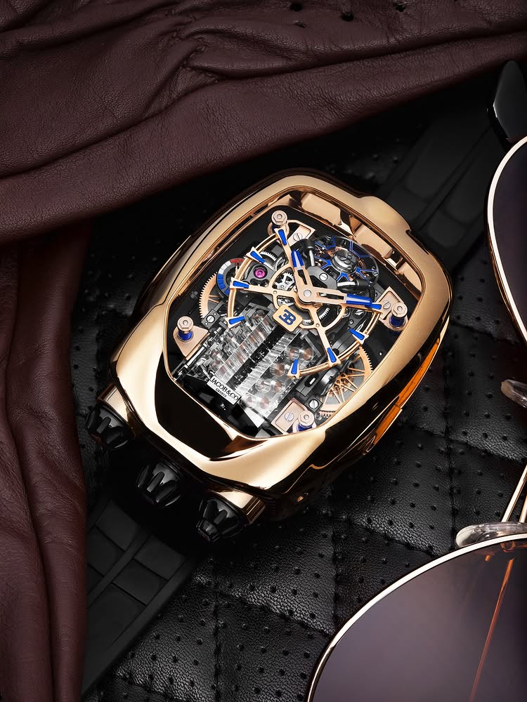 Limited Edition Jacob & Co. Bugatti Chiron Tourbillon timepiece in a rose gold case Watch (I01)