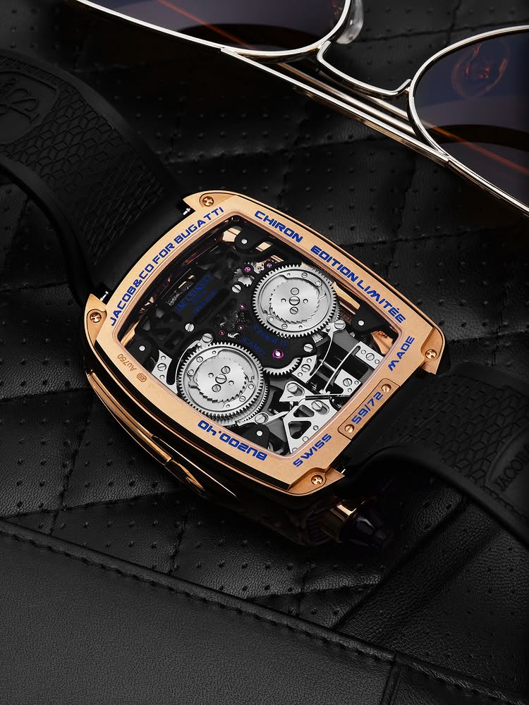 Limited Edition Jacob & Co. Bugatti Chiron Tourbillon timepiece in a rose gold case Watch (I01)
