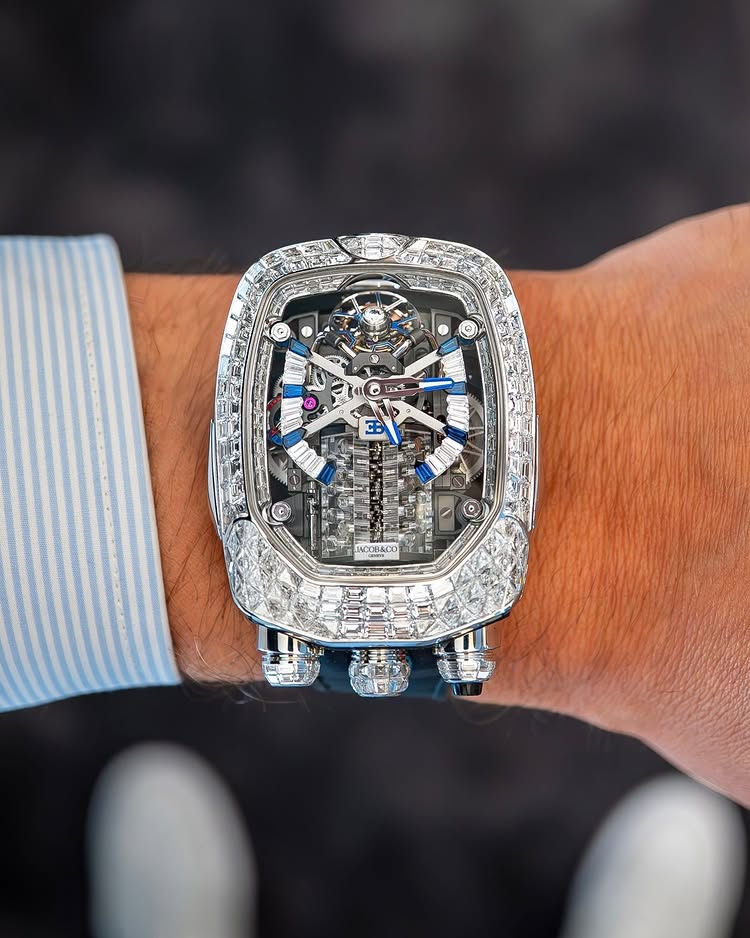 Limited Edition Jacob & Co. Bugatti Chiron Tourbillon Baguette watch (I01)