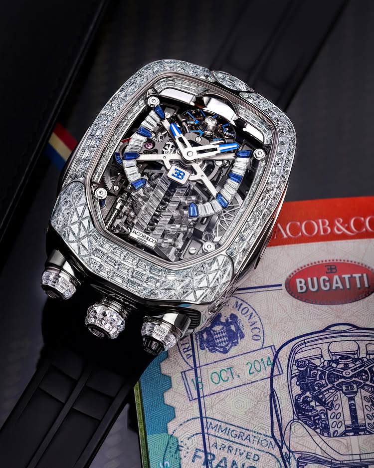 Limited Edition Jacob & Co. Bugatti Chiron Tourbillon Baguette watch (I01)