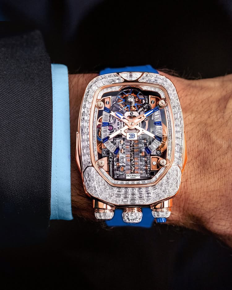 Limited Edition Jacob & Co. Bugatti Chiron Tourbillon Baguette watch (I01)