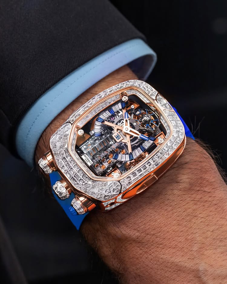 Limited Edition Jacob & Co. Bugatti Chiron Tourbillon Baguette watch (I01)