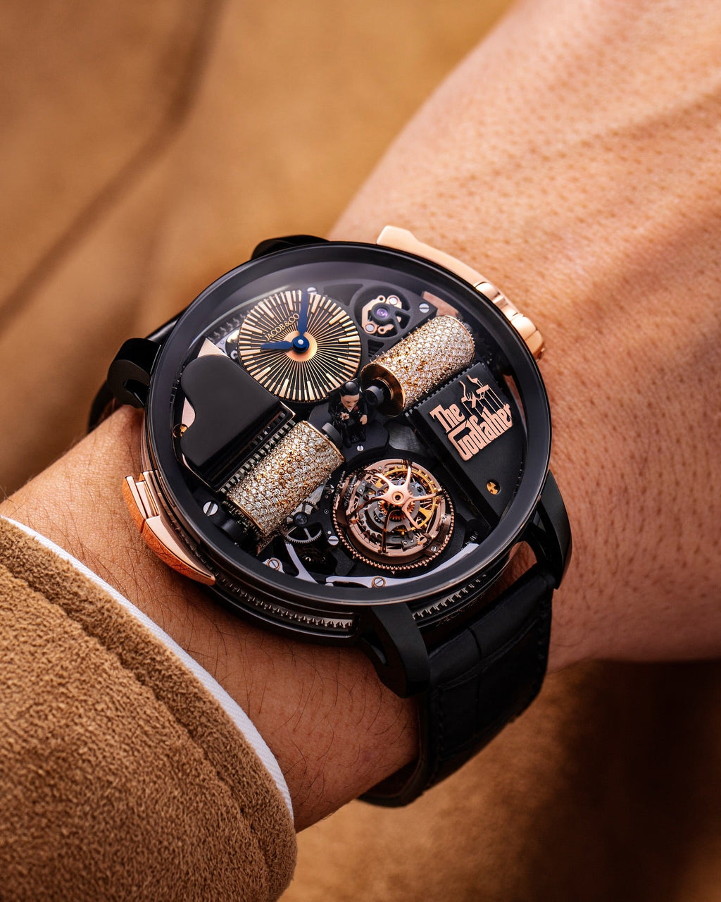 Limited Edition Jacob & Co. Opera Godfather black DLC titanium watch (I01)