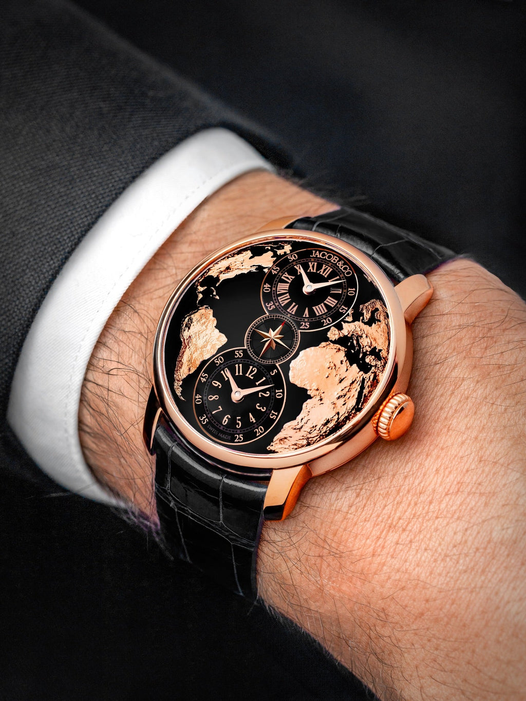 Limited Edition Jacob & Co. The World Is Yours Dual Time Zone watch (I01)