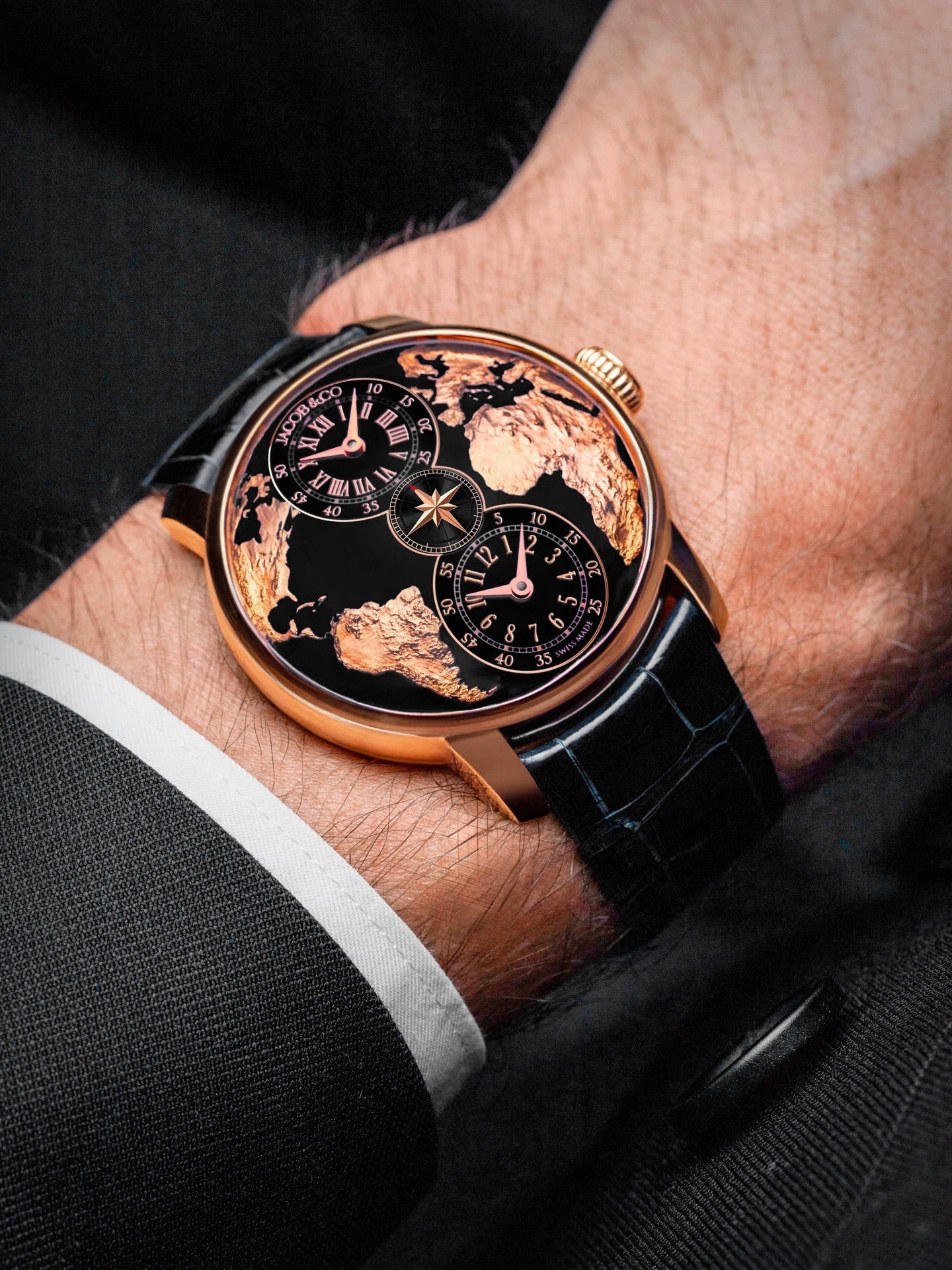 Limited Edition Jacob & Co. The World Is Yours Dual Time Zone watch (I01)